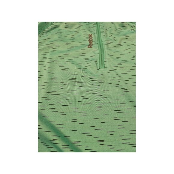 Reebok Women's Green Quarter Zip Mockneck Athletic Top - Size L - Picture 5 of 7